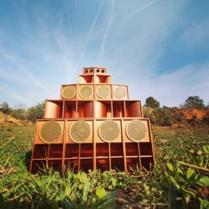 Miniature Lionpulse Reggae Sound System Replica amidst Nature